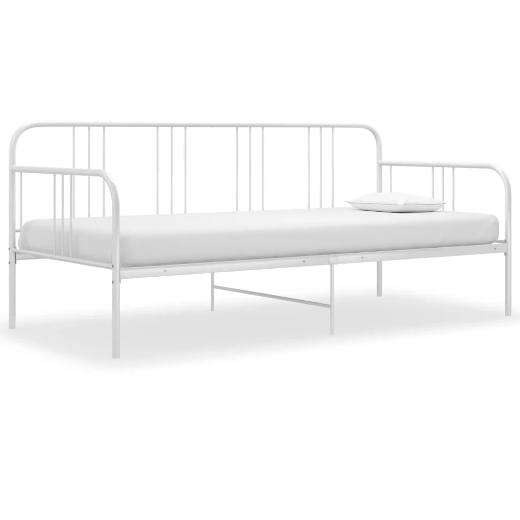 vidaXL Divano Letto Bianco in Metallo 90x200 cm