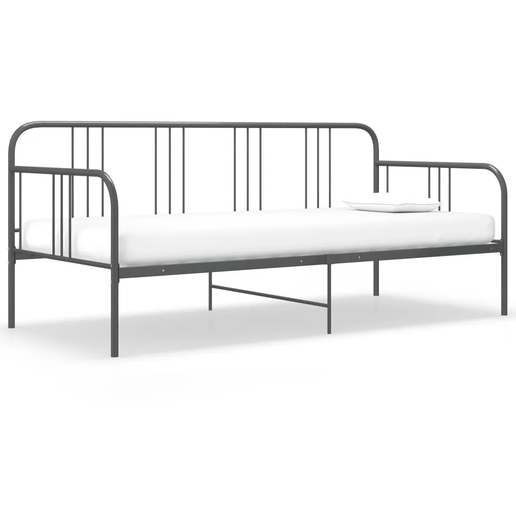 vidaXL Divano Letto Grigio in Metallo 90x200 cm