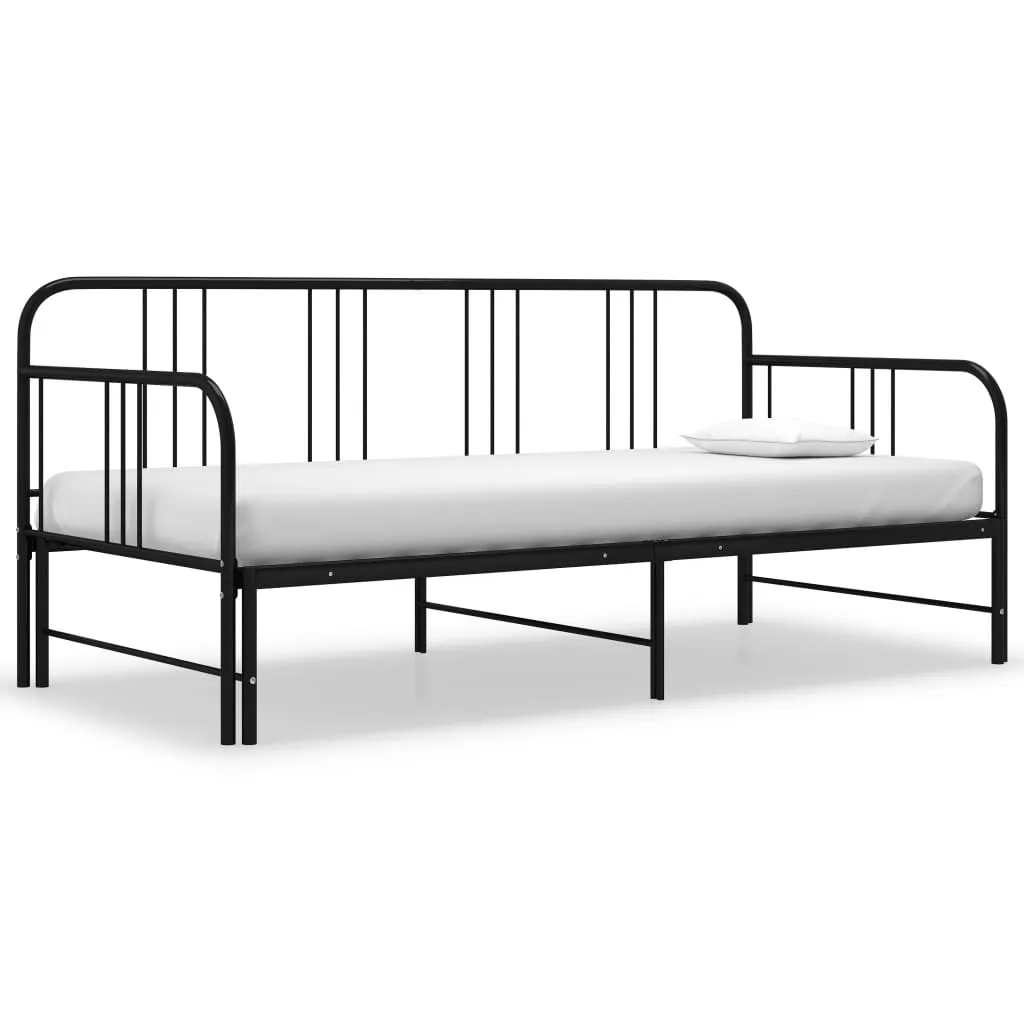 vidaXL Telaio Divano Letto Estraibile Nero in Metallo 90x200 cm