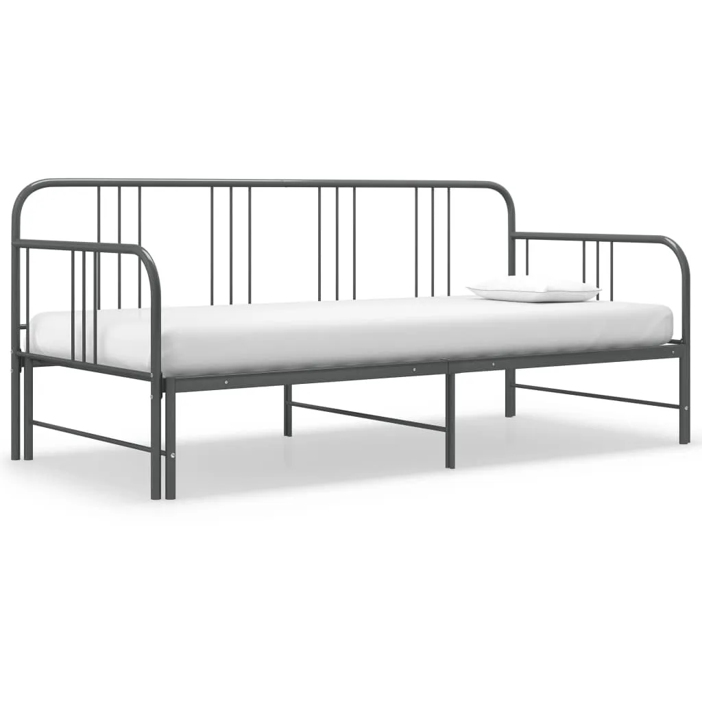 vidaXL Telaio Divano Letto Estraibile Grigio in Metallo 90x200 cm