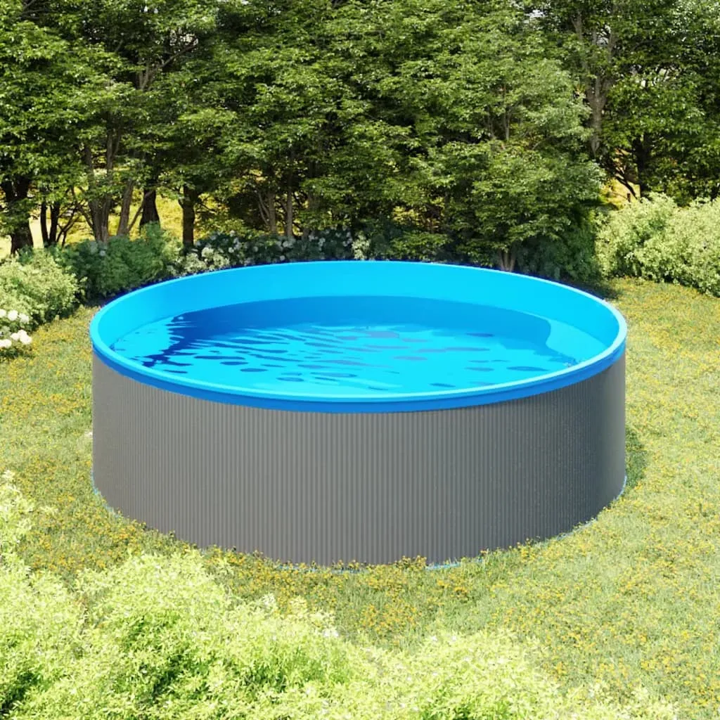 vidaXL Piscina Fuori Terra 350x90 cm Grigio