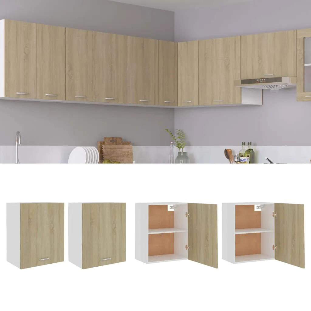 vidaXL Mobili Pensili 2 pz Rovere Sonoma 50x31x60 cm Legno Multistrato