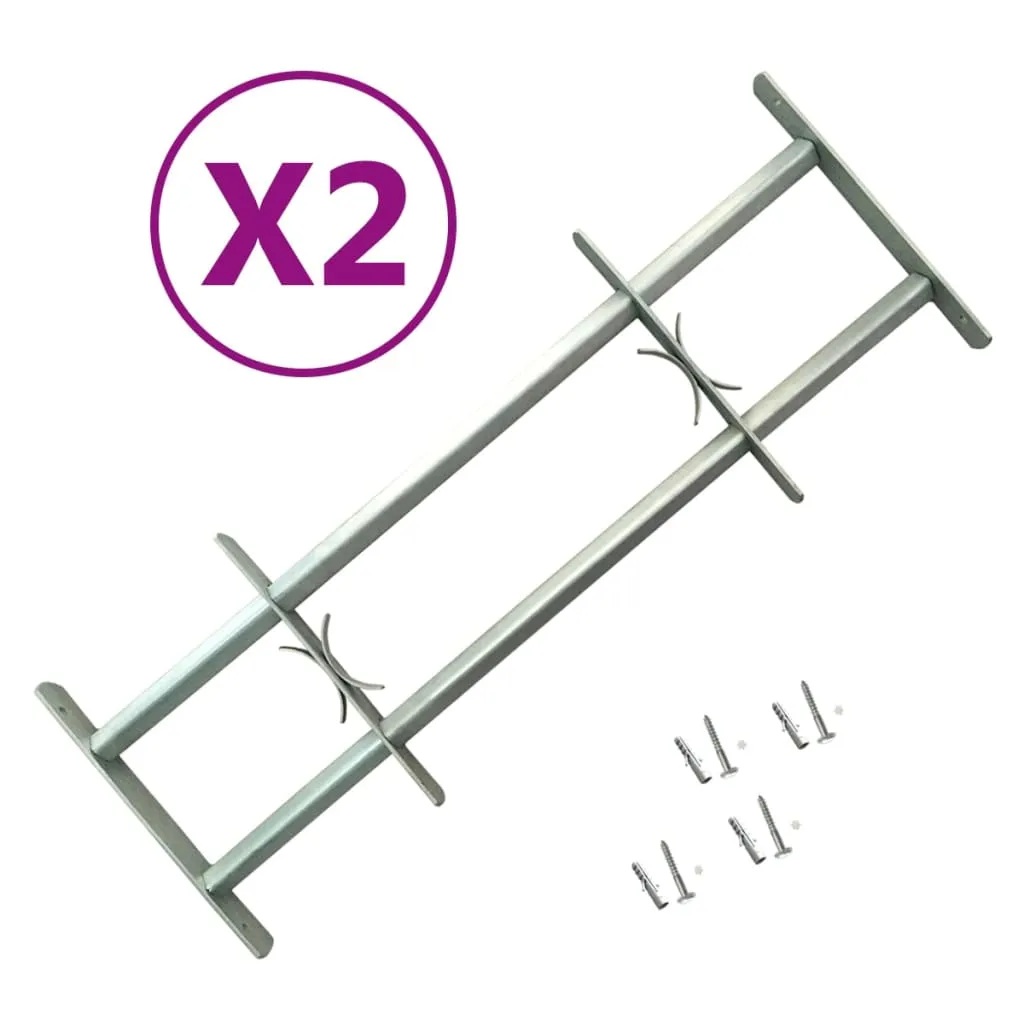 vidaXL Grate per Finestre Regolabili 2 pz 1000-1500 mm