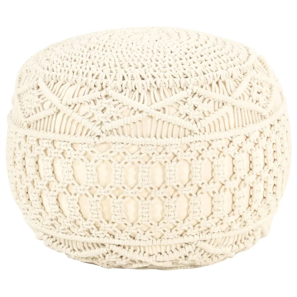 vidaXL Pouf Lavorato a Mano in Macramé 45x30 cm in Cotone