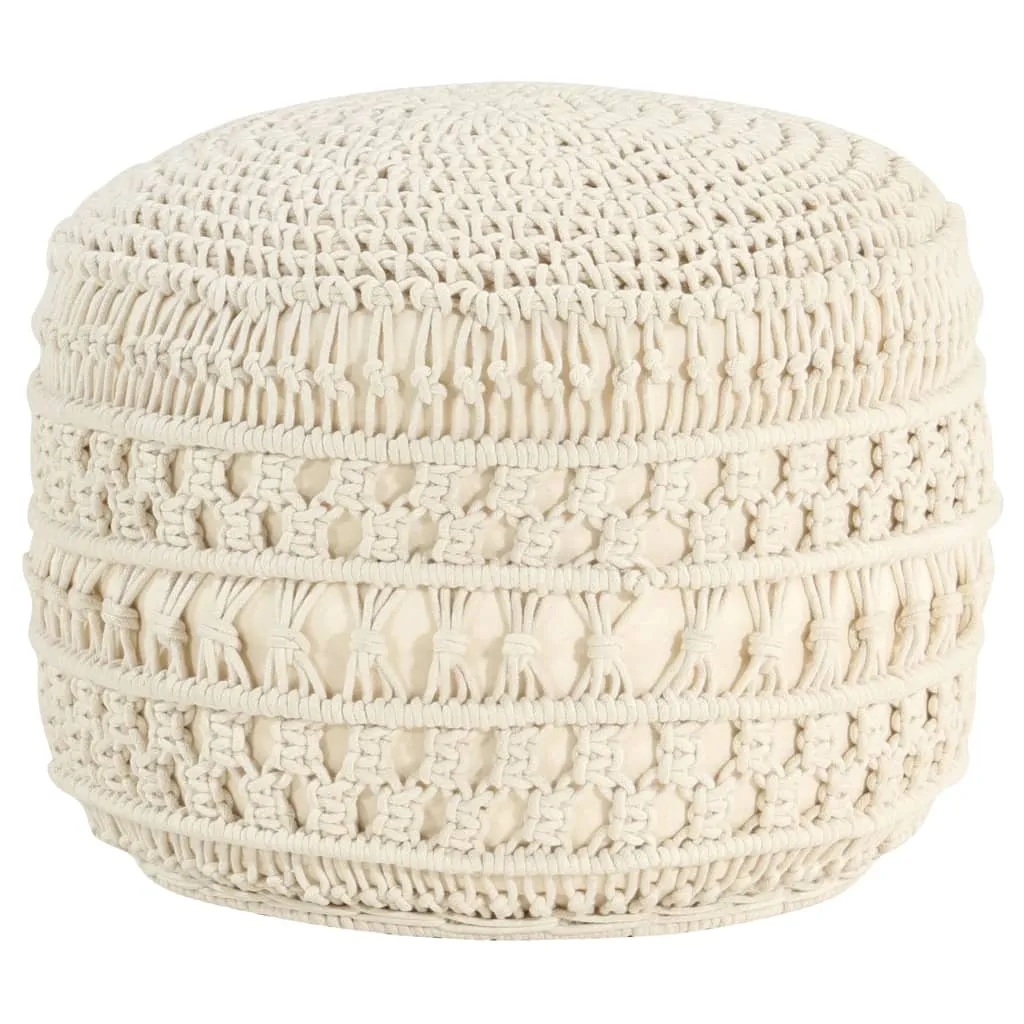 vidaXL Pouf Lavorato a Mano in Macramé 45x30 cm in Cotone