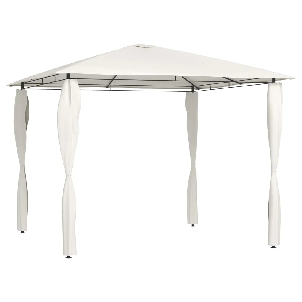 vidaXL Gazebo con Montanti Rivestiti 3x3x2,6 m Crema 160 g/m²