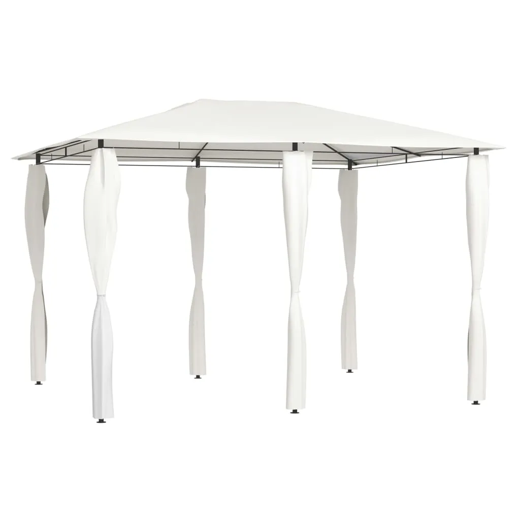 vidaXL Gazebo con Montanti Rivestiti 3x4x2,6 m Crema 160 g/m²