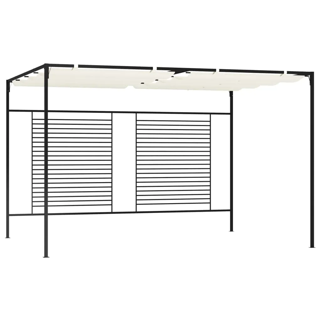 vidaXL Gazebo con Tetto Retrattile 3x4x2,3 m Crema 180 g/m²