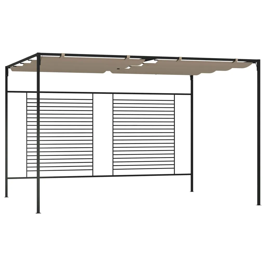 vidaXL Gazebo con Tetto Retrattile 3x4x2,3 m Grigio Talpa 180 g/m²