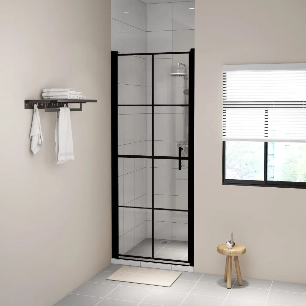 vidaXL Porte per Doccia in Vetro Temperato 81x195 cm Nera