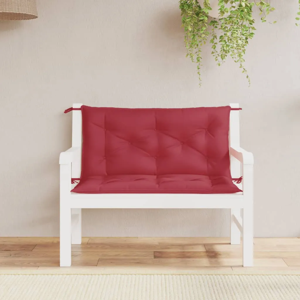 vidaXL Cuscini per Panca 2 pz Rosso Vino 100x50x7cm in Tessuto Oxford