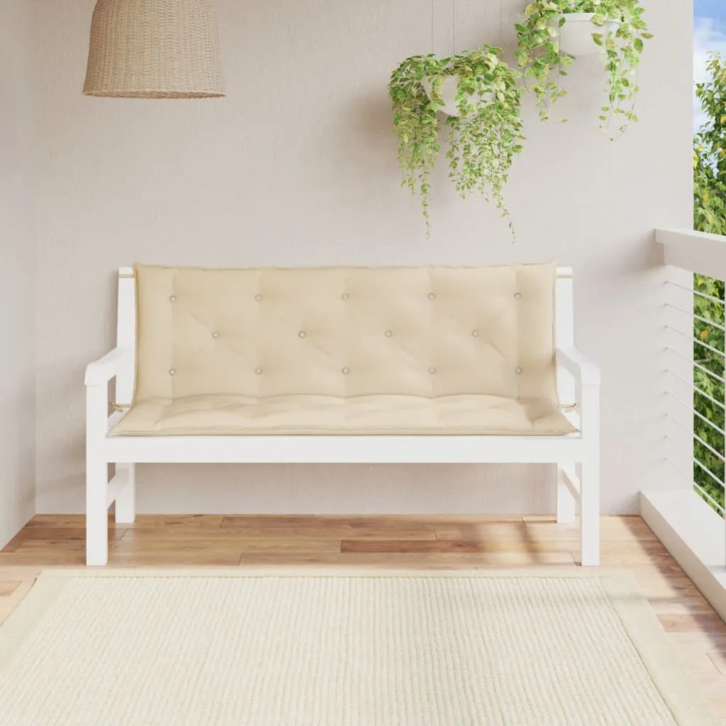 vidaXL Cuscini Panca da Giardino 2pz Beige 150x50x7 cm Tessuto Oxford