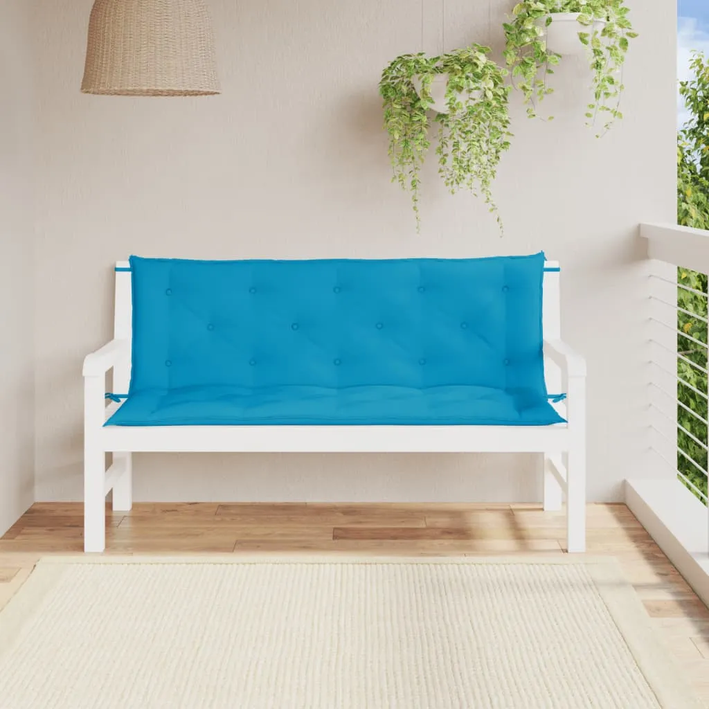 vidaXL Cuscini per Panca 2 pz Azzurri 150x50x7 cm in Tessuto Oxford