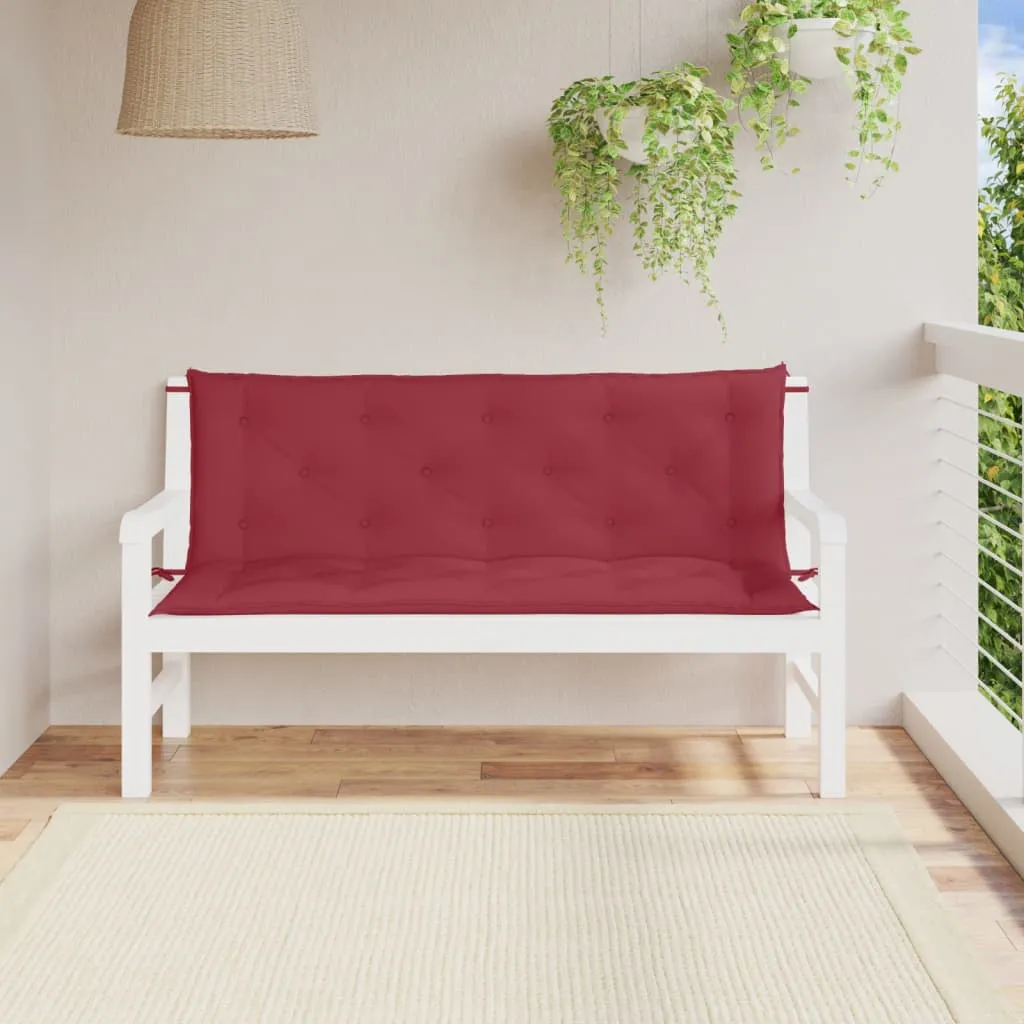 vidaXL Cuscini per Panca 2 pz Rosso Vino 150x50x7 cm in Tessuto Oxford