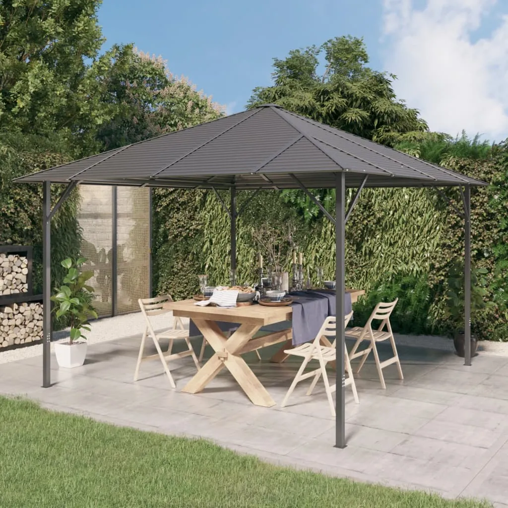 vidaXL Gazebo con Tetto 3x3 m Antracite