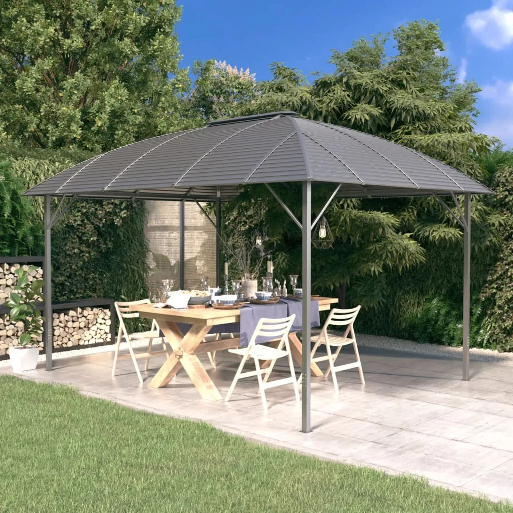 vidaXL Gazebo con Tetto ad Arco 3x4 m Antracite