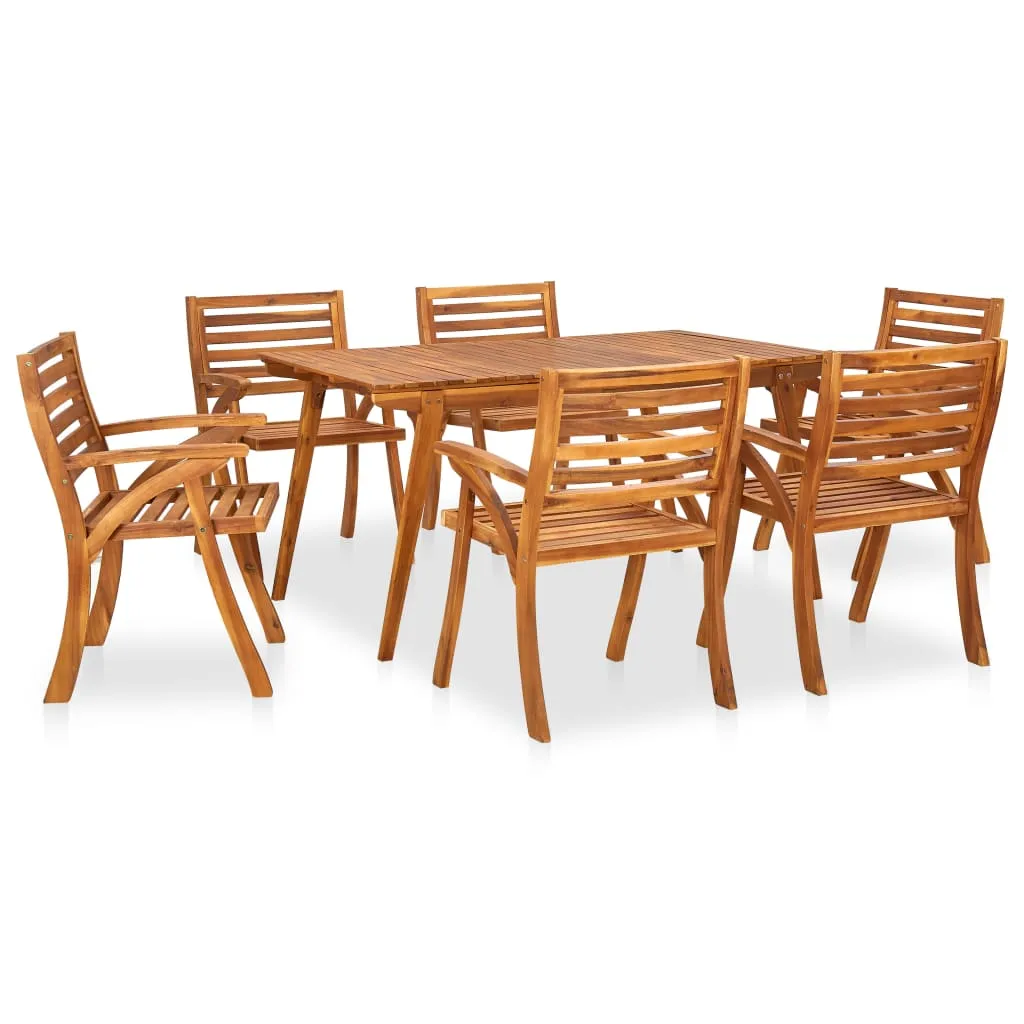 vidaXL Set da Pranzo da Giardino 7 pz in Legno Massello di Acacia