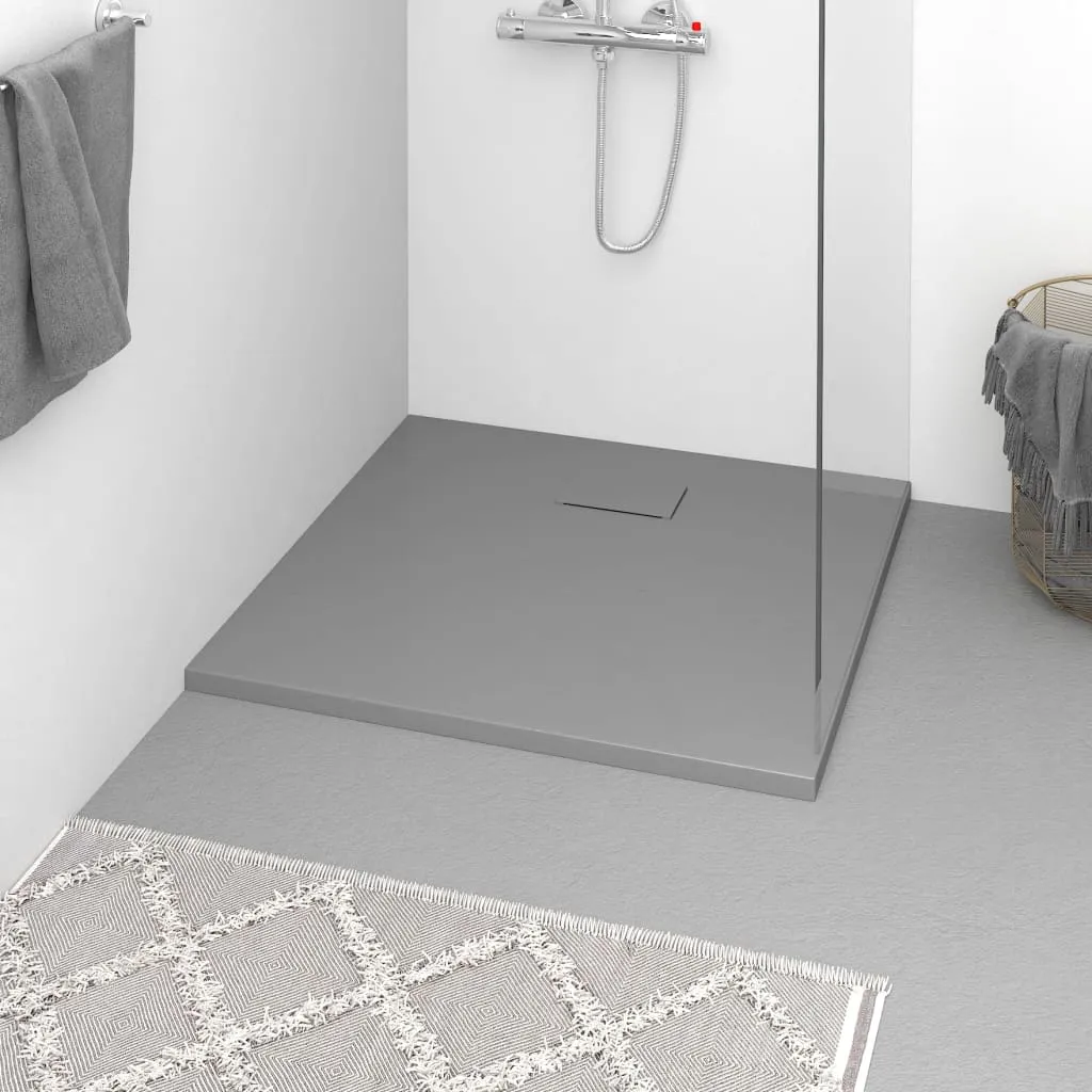 vidaXL Piatto Doccia in SMC Grigio 90x80 cm