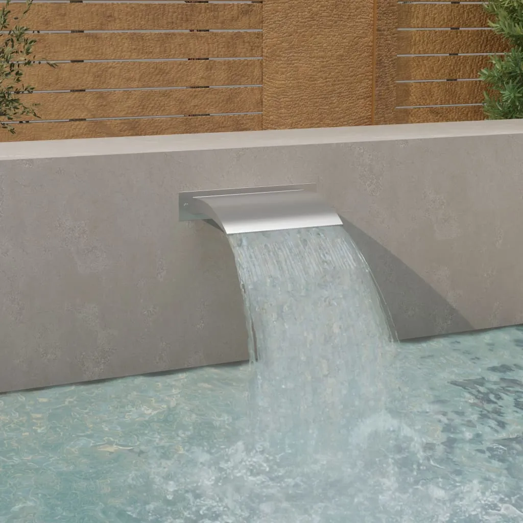 vidaXL Fontana per Piscina Argento 45x9x26 cm in Acciaio Inox