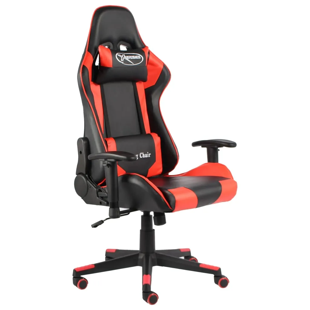 vidaXL Sedia da Gaming Girevole Rossa in PVC