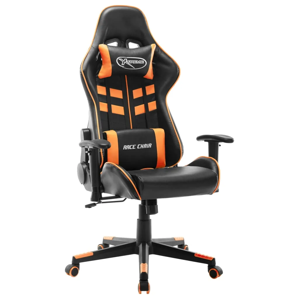 vidaXL Sedia da Gaming Nera e Arancione in Similpelle