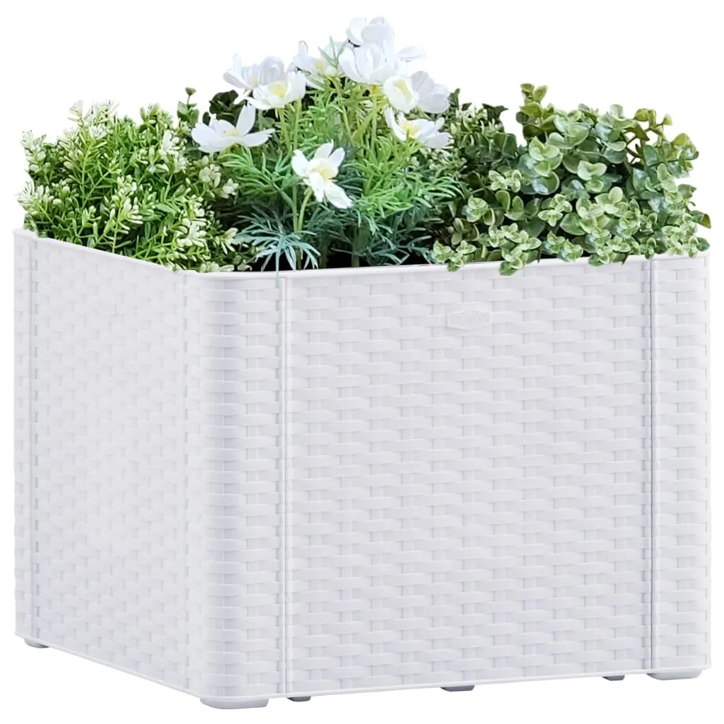 vidaXL Letto Rialzato Giardino Sistema Irrigazione Bianco 43x43x33 cm