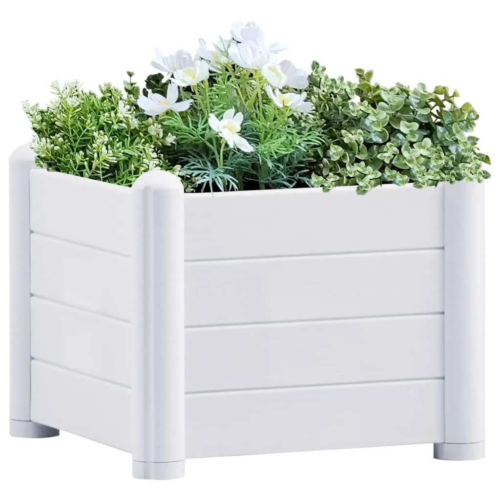 vidaXL Letto Rialzato da Giardino in PP Bianco 43x43x35 cm