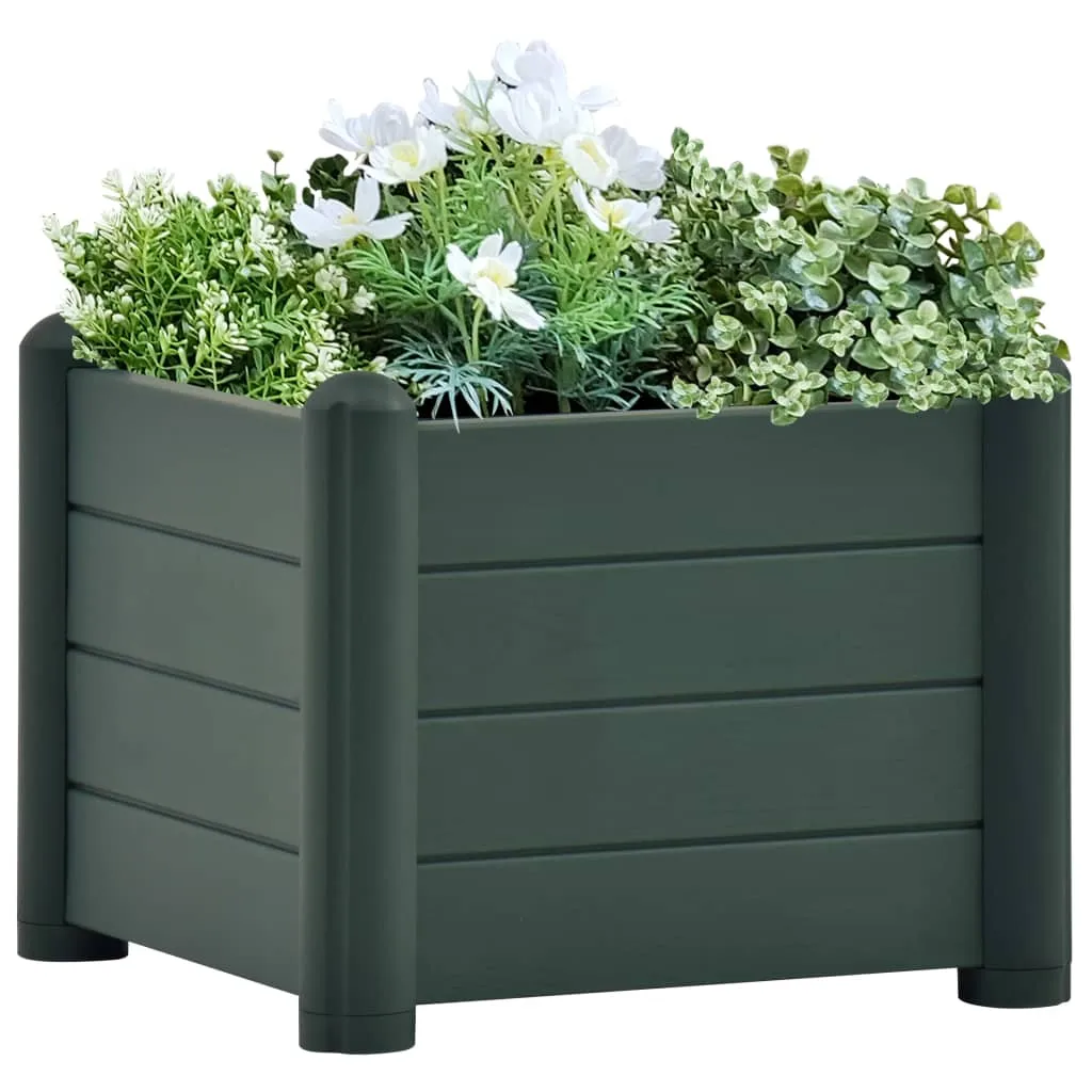 vidaXL Letto Rialzato da Giardino in PP Verde 43x43x35 cm