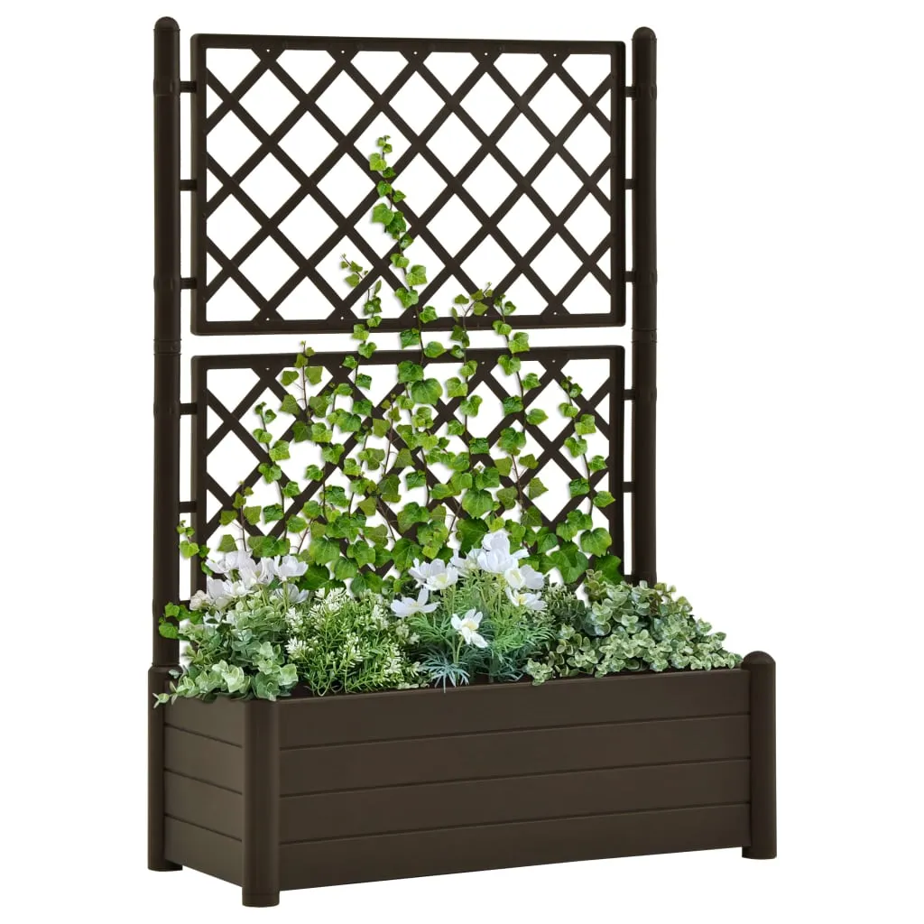 vidaXL Fioriera da Giardino con Graticcio 100x43x142 cm PP Moca