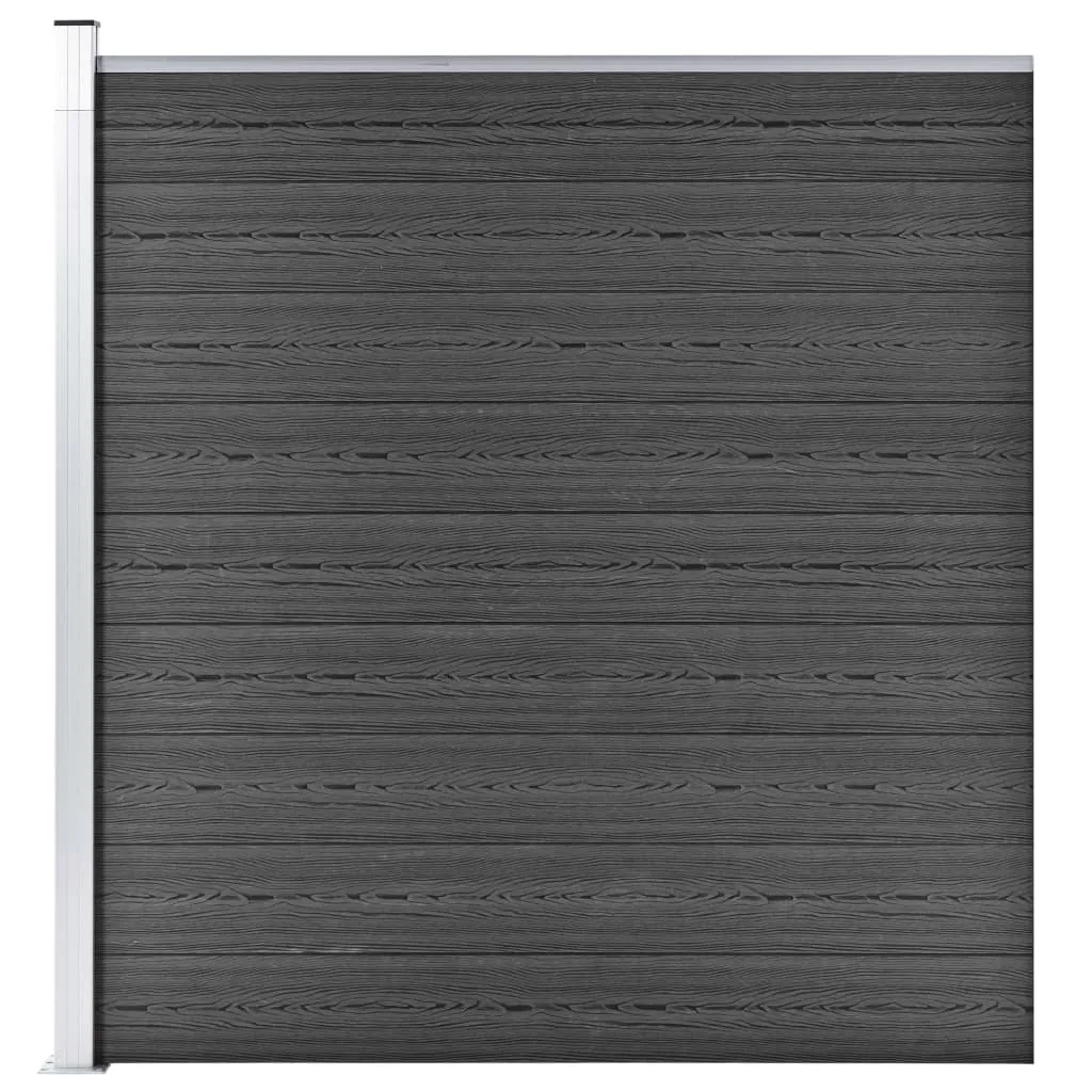 vidaXL Pannello di Recinzione in WPC 175x186 cm Nero