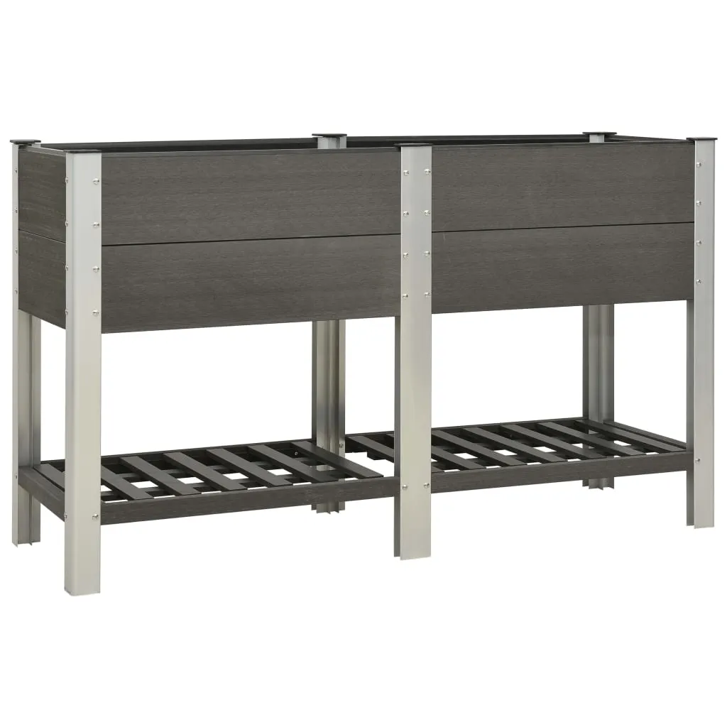 vidaXL Fioriera Rialzata Giardino con Ripiano 150x50x90 cm WPC Grigio