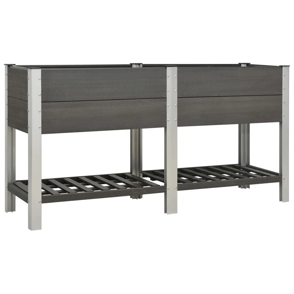 vidaXL Fioriera Rialzata Giardino con Ripiano 175x50x90 cm WPC Grigio