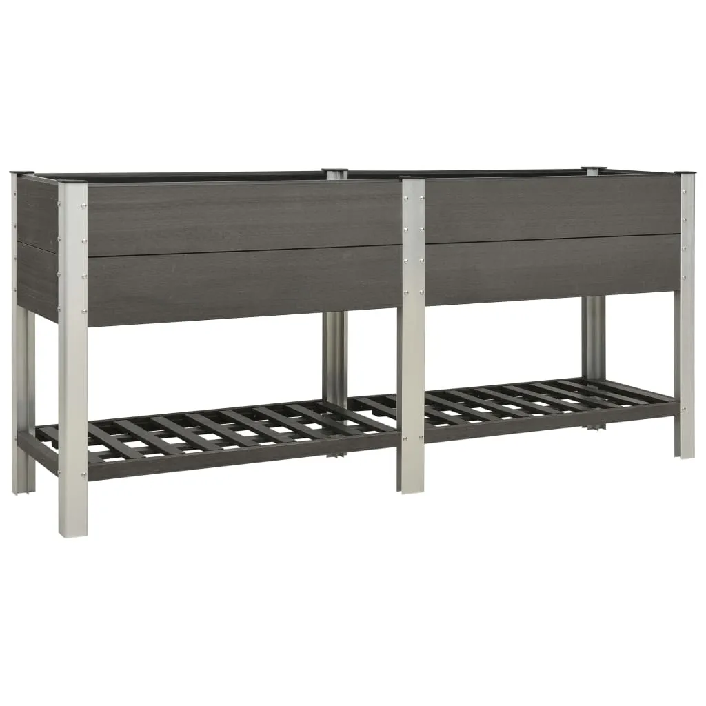 vidaXL Fioriera Rialzata Giardino con Ripiano 200x50x90 cm WPC Grigio