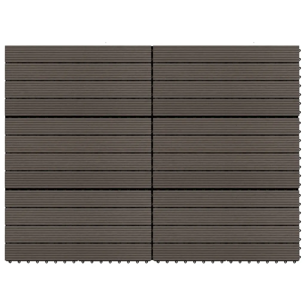 vidaXL Piastrelle per Decking WPC 6 pz 60x30 cm 1,08 m² Marrone Scuro