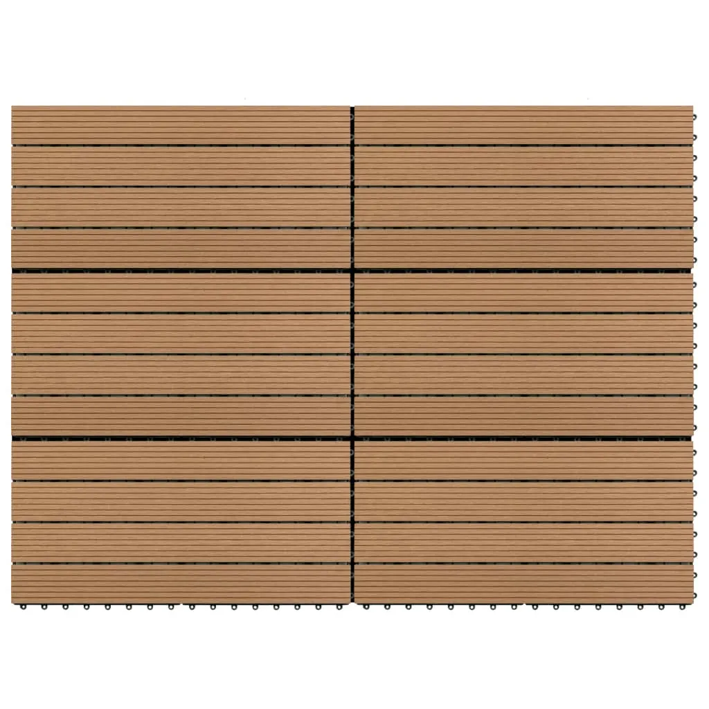 vidaXL Piastrelle per Decking in WPC 6 pz 60x30 cm 1,08 m² Marrone