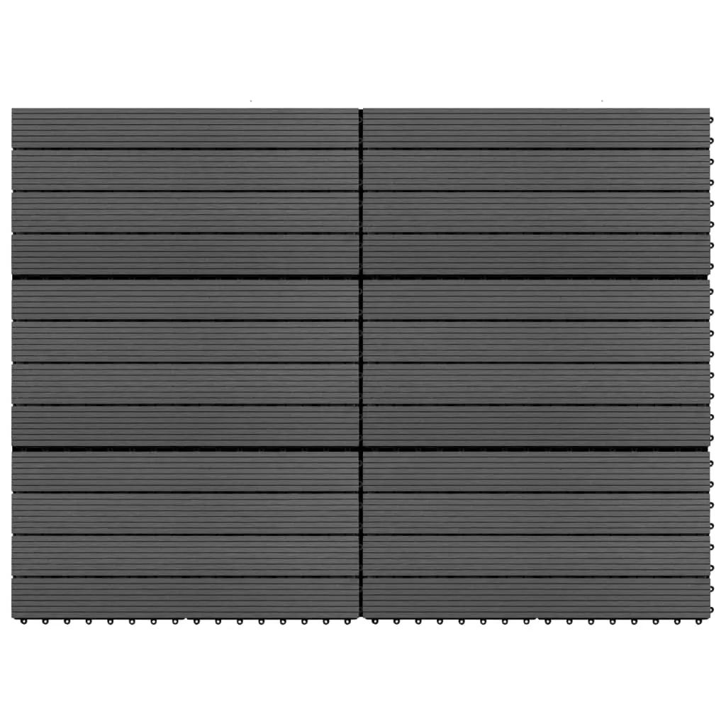 vidaXL Piastrelle per Decking in WPC 6 pz 60x30 cm 1,08 m² Nere