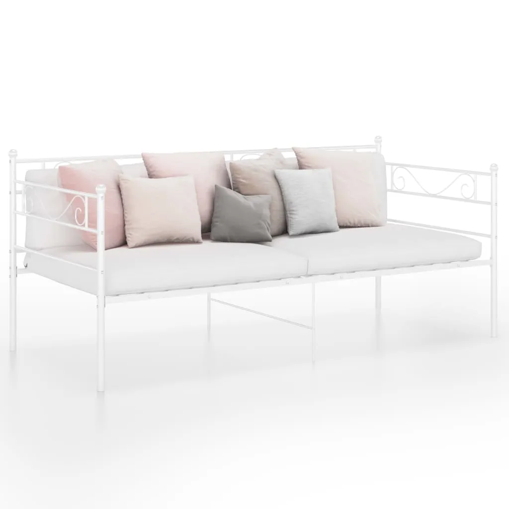 vidaXL Telaio Divano Letto Bianco in Metallo 90x200 cm