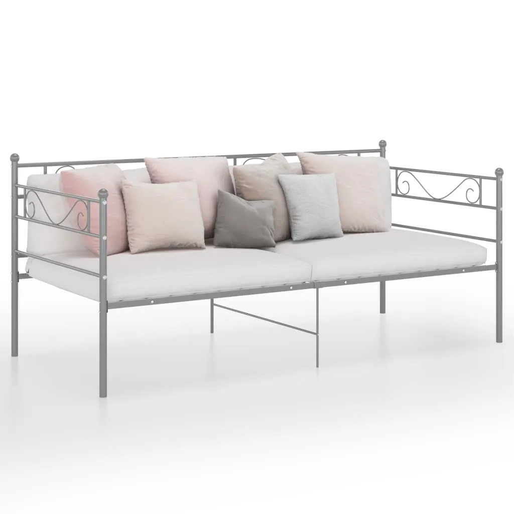 vidaXL Telaio Divano Letto Grigio in Metallo 90x200 cm