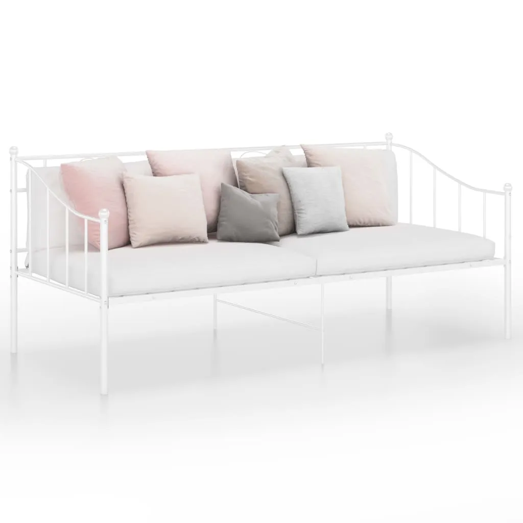 vidaXL Telaio Divano Letto Bianco in Metallo 90x200 cm