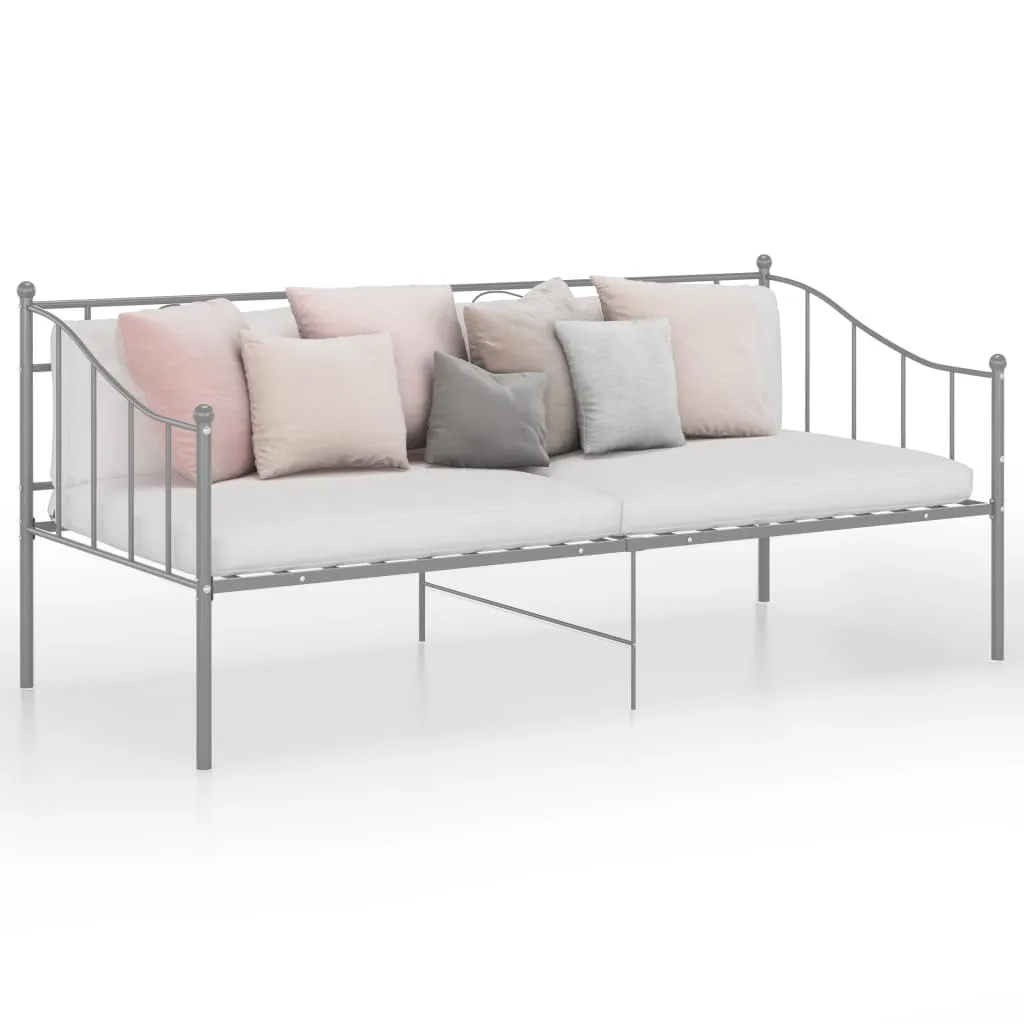 vidaXL Telaio Divano Letto Grigio in Metallo 90x200 cm