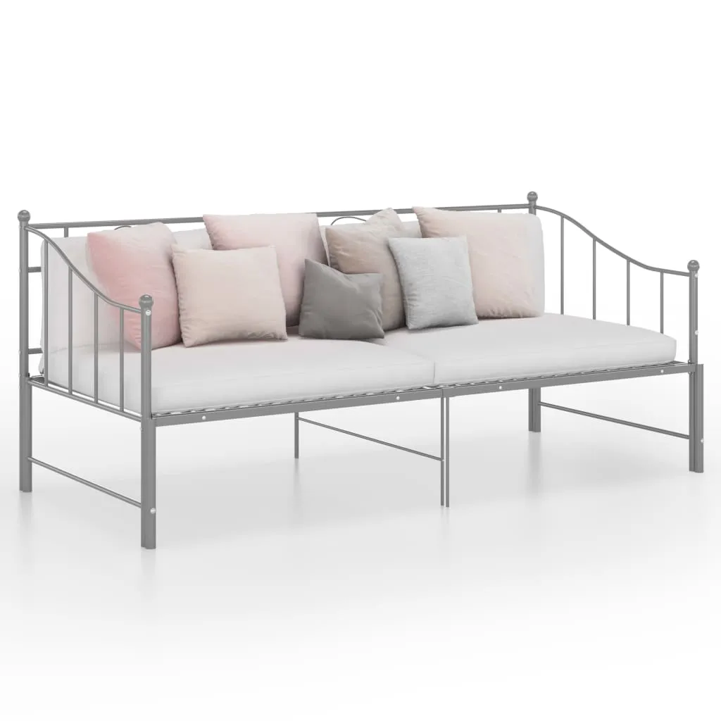 vidaXL Telaio Divano Letto Estraibile Grigio in Metallo 90x200 cm