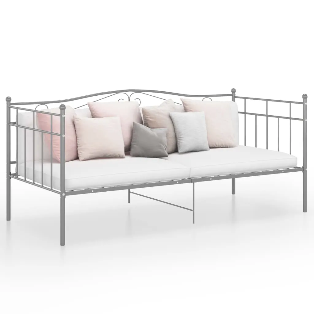 vidaXL Telaio Divano Letto Grigio in Metallo 90x200 cm