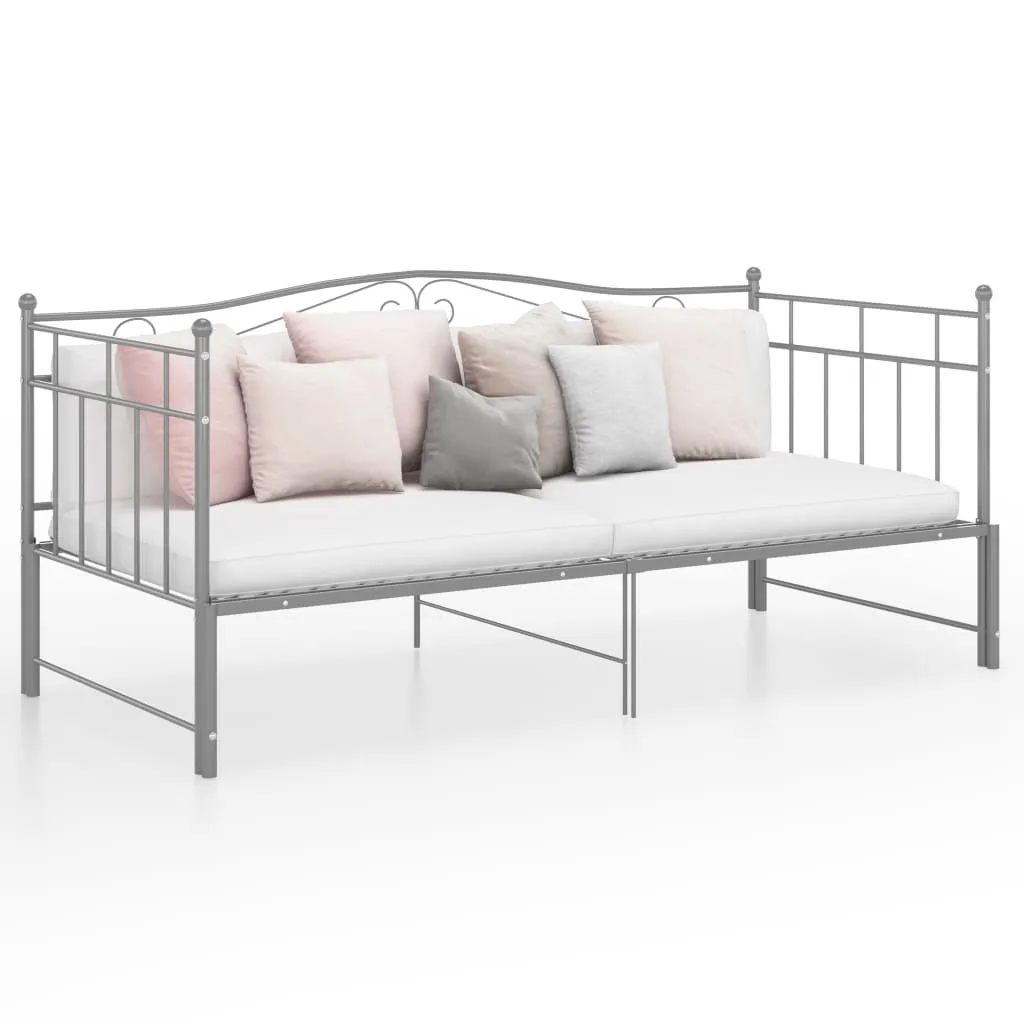 vidaXL Telaio Divano Letto Estraibile Grigio in Metallo 90x200 cm