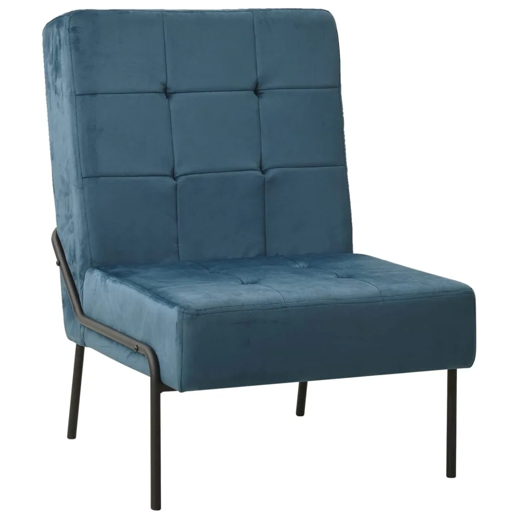 vidaXL Poltrona Relax 65x79x87 cm Blu in Velluto