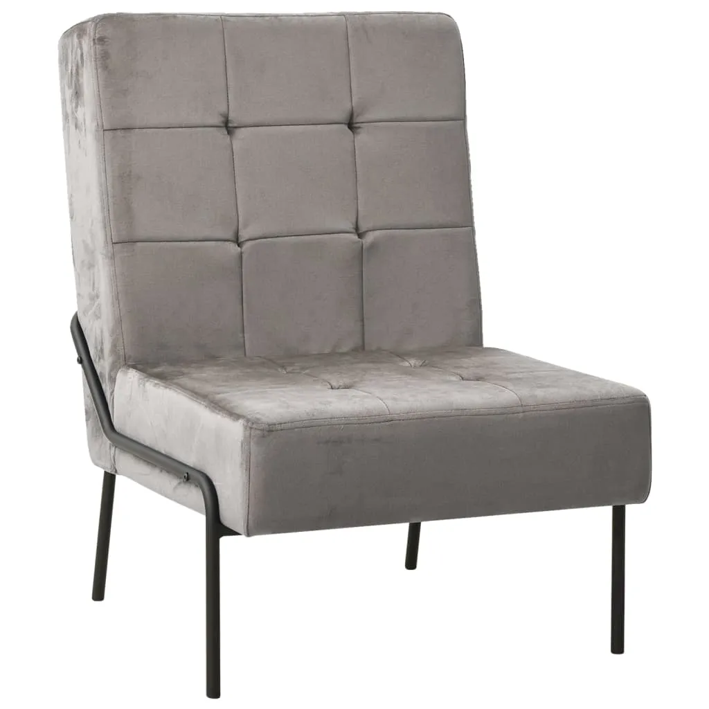 vidaXL Poltrona Relax 65x79x87 cm Grigio Chiaro in Velluto