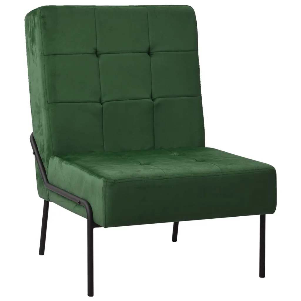 vidaXL Poltrona Relax 65x79x87 cm Verde Scuro in Velluto