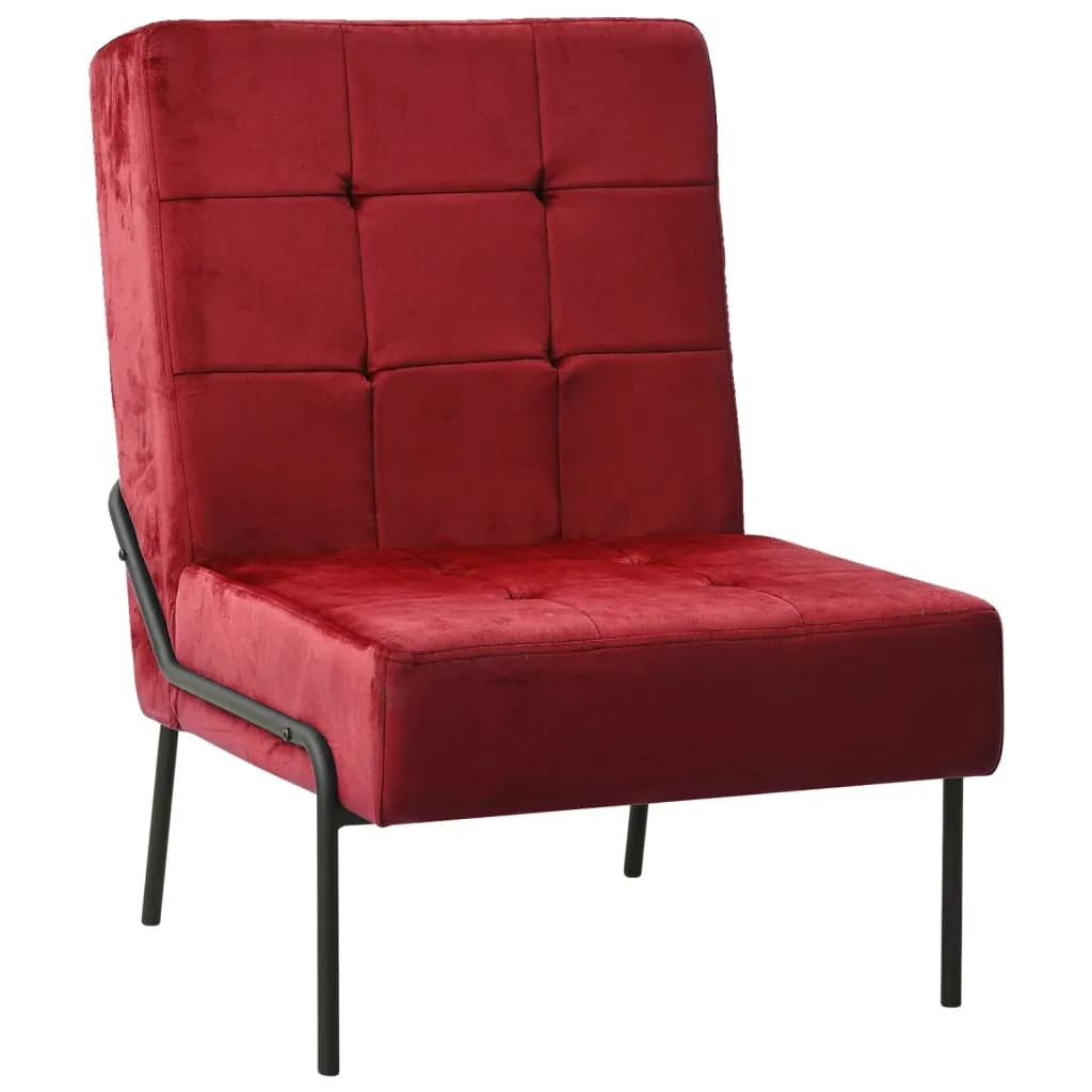 vidaXL Poltrona Relax 65x79x87 cm Rosso Vino in Velluto