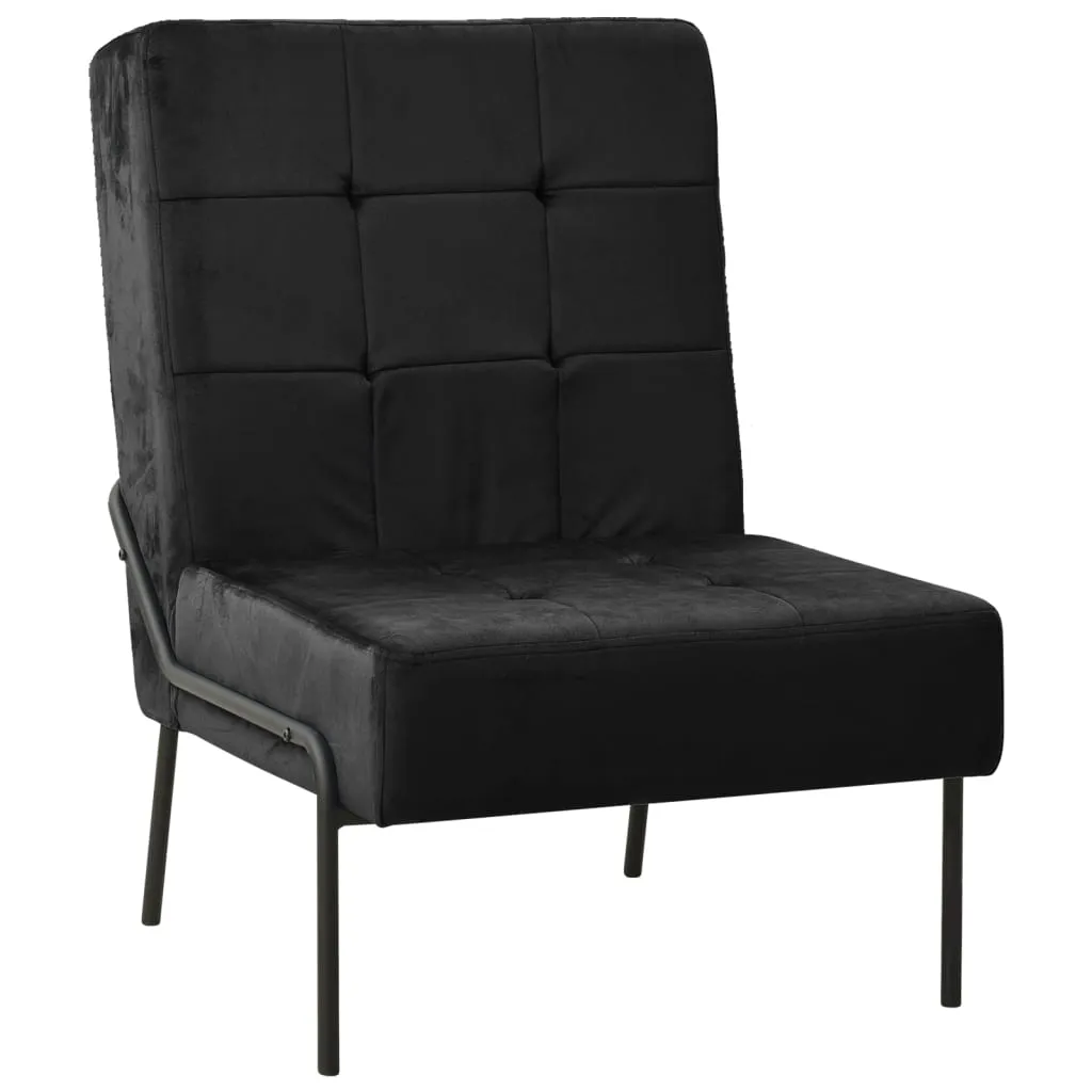 vidaXL Poltrona Relax 65x79x87 cm Nera in Velluto