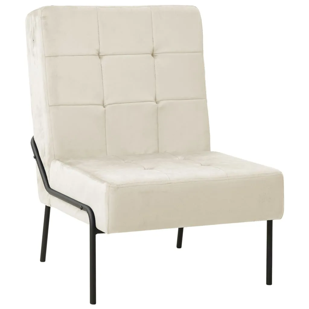 vidaXL Poltrona Relax 65x79x87 cm Bianco Crema in Velluto