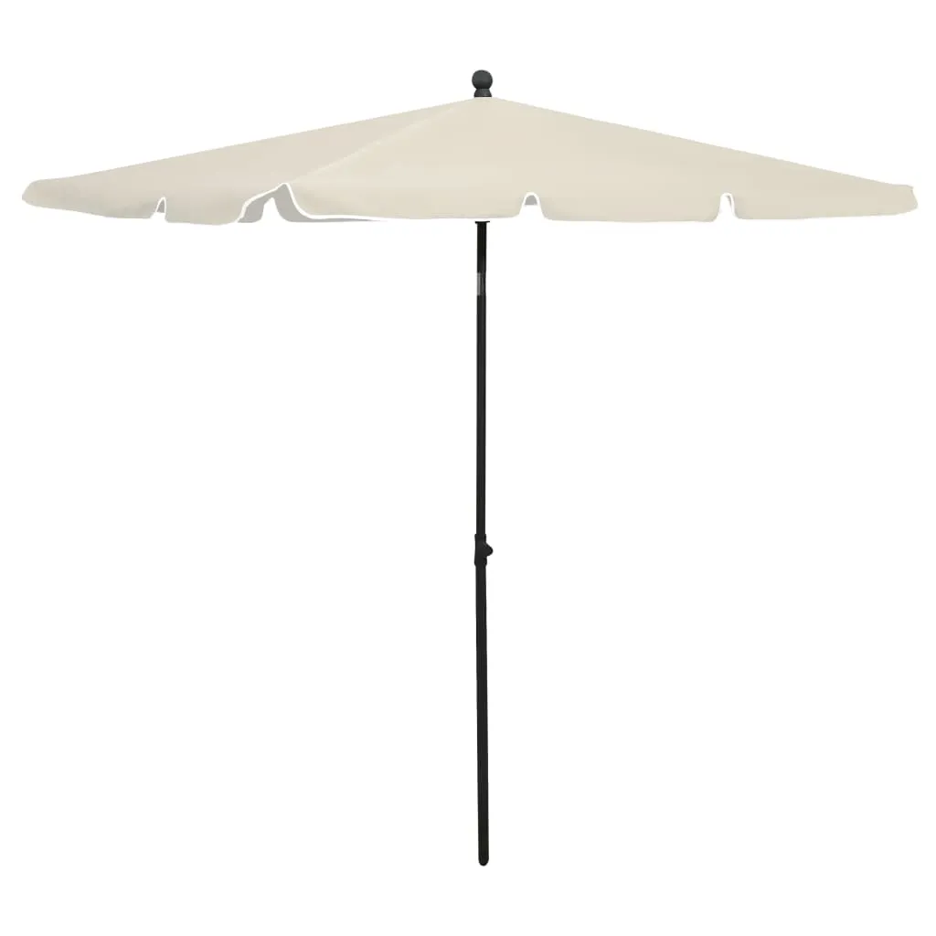 vidaXL Ombrellone da Giardino con Palo 210x140 cm Sabbia